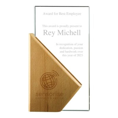 Rectangle Wooden Crystal Awards In Hardboard Box Magic Trading