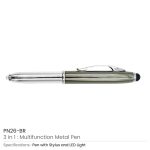 ⁦أقلام معدنية 3-في-1 مع Stylus وإضاءة LED⁩ - الصورة ⁦4⁩