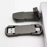 ⁦فلاش OTG قابل للطي (Flip) بلون Gunmetal سعة 32GB USB 3.0 مع Type-C — غطاء مغناطيسي قابل للفتح⁩ - الصورة ⁦9⁩