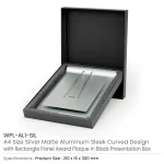 ⁦لوحة درع تكريم من الألمنيوم مع حامل مقاس A4 داخل علبة عرض سوداء⁩ - الصورة ⁦3⁩