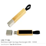 ⁦فلاش USB من الخيزران بشعار مضيء مع حزام 64GB USB 3.0⁩ - الصورة ⁦3⁩
