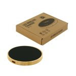 ⁦شاحن لاسلكي من الخيزران 15W شحن سريع مع شعار LED مضيء⁩ - الصورة ⁦6⁩