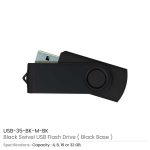 ⁦وحدات USB دوّارة سوداء (Black Swivel USB Flash Drives)⁩ - الصورة ⁦15⁩
