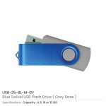 ⁦فلاش USB دوّار باللون الأزرق المطفي (Matt Blue Swivel USB Flash Drive)⁩ - الصورة ⁦13⁩