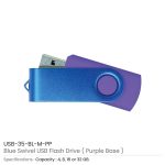 ⁦فلاش USB دوّار باللون الأزرق المطفي (Matt Blue Swivel USB Flash Drive)⁩ - الصورة ⁦8⁩