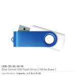 ⁦فلاش USB دوّار باللون الأزرق المطفي (Matt Blue Swivel USB Flash Drive)⁩ - الصورة ⁦5⁩