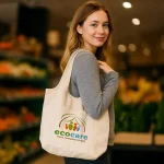 ⁦حقيبة هوبو قطنية عملية وأنيقة مع جيب أمامي – 340 جم/م² (10 أونصات)⁩ - الصورة ⁦2⁩