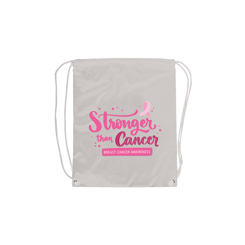 Breast-Cancer-Awareness-String-Bag-SB-01-W.jpg حقائب برباط شد مع شعار التوعية بسرطان الثدي - الصورة 1