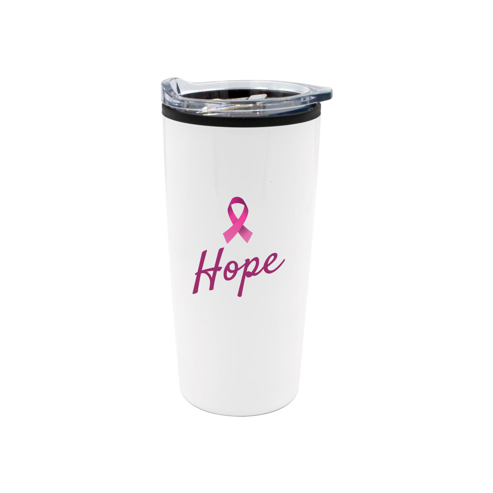 Breast-Cancer-Awareness-Travel-Mug-TM-005-W.jpg أكواب سفر مع شعار التوعية بسرطان الثدي - الصورة 1