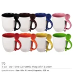 ⁦كوب سيراميك مع ملعقة – 325 مل | أنيق وعملي⁩ - الصورة ⁦3⁩