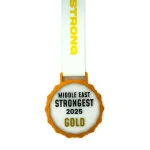 ⁦ميداليات زجاجية بإطار معدني مع شريط أبيض بعرض 3 سم⁩ - الصورة ⁦10⁩