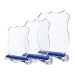 جوائز كريستال بقاعدة زرقاء مع علبة