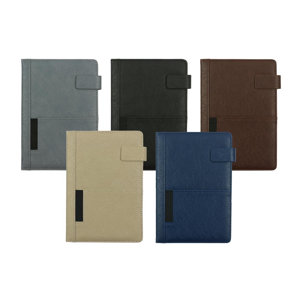 Dorniel-A5-PU-Notebooks-MBD-02-Blank-1.jpg دفاتر Dorniel A5 من جلد PU مع جيب أمامي ولسان مغناطيسي - الصورة 1