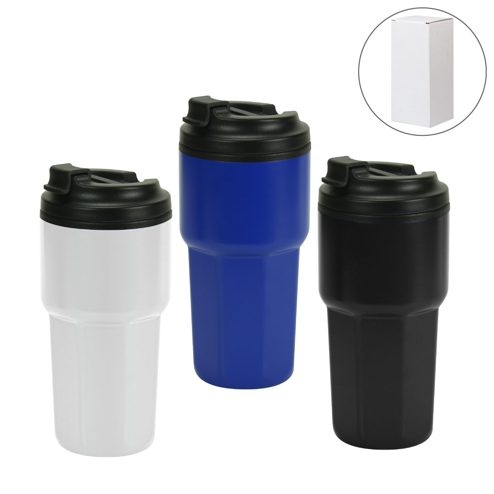 Double-Wall-Tumbler-TM-077-Blank.jpg أكواب تامبلر معزولة مزدوجة الجدار من الستانلس ستيل وPP بغطاء Flip-Top – 473 مل - الصورة 1