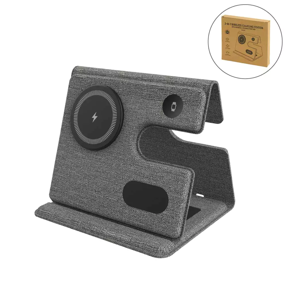 Foldable-Wireless-Charging-Station-WDS7-Blank.webp محطة شحن لاسلكية سريعة قابلة للطي 15W للهاتف والساعة والسماعات - الصورة 1
