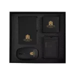 ⁦أطقم هدايا مكتبية في علبة هدايا كرتونية سوداء⁩ - الصورة ⁦2⁩