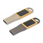 USB معدني مع بامبو وشعار مضيء 32GB
