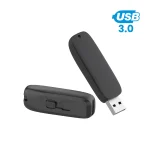 USB فلاش بإضاءة LED للشعار مع زر انزلاقي – 64GB USB 3.0