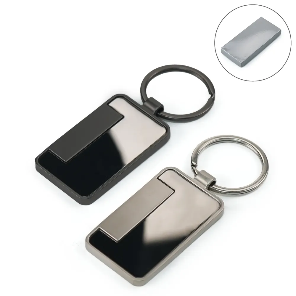 Metal-Keychain-Rectangle-KH-15-Main.webp ميدالية مفاتيح معدنية مستطيلة بواجهة Gunmetal - الصورة 1