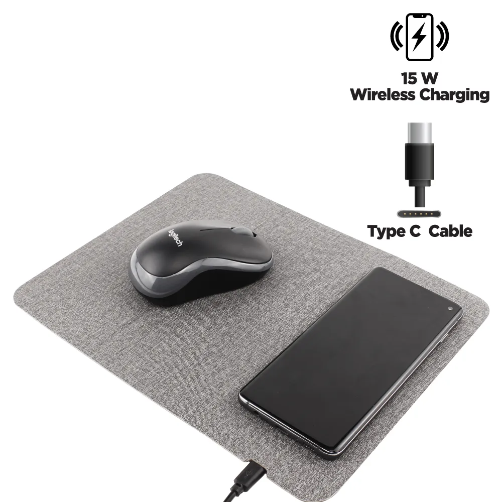 Mousepad-with-Wireless-Charging-JU-WCM1-Main-2.webp فاست ويريليسس تشارجينغ ماوسيباد في ١٥دبليو, قابل للطي ديسيجن تيبي سي - الصورة 1