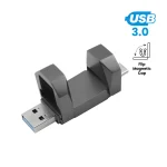 فلاش OTG قابل للطي (Flip) بلون Gunmetal سعة 32GB USB 3.0 مع Type-C — غطاء مغناطيسي قابل للفتح