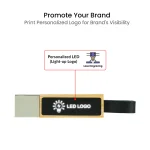 ⁦فلاش USB من الخيزران بشعار مضيء مع حزام 64GB USB 3.0⁩ - الصورة ⁦4⁩