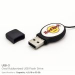 ⁦فلاش USB مطاطي أسود بيضاوي⁩ - الصورة ⁦3⁩