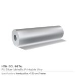 ⁦رول فينيل PU ميتاليك فضي بطول 1 متر⁩ - الصورة ⁦3⁩
