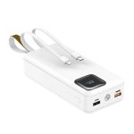 باور بنك شحن سريع رقمي 30,000 mAh مع كشاف وحزام جلدي