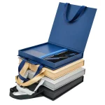 طقم هدايا مكتبي فاخر مع علبة بمقبض شريطي — طقم 3-في-1