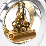 ⁦دروع ساعة كريستالية دائرية مع قاعدة زجاجية بيضاوية داخل علبة فاخرة⁩ - الصورة ⁦5⁩