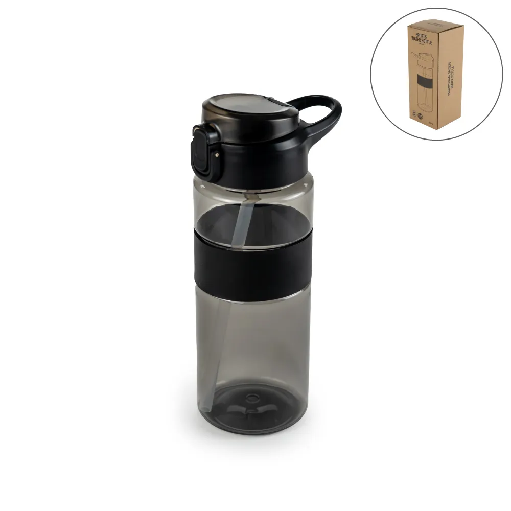 Sports-Bottle-with-Straw-TM-046-BLK-Blank.webp زجاجات رياضية صديقة للبيئة مع شفّاطة 700 مل من مادة rPET - الصورة 1