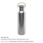 ⁦قارورة ستانلس ستيل بغطاء من الخيزران⁩ - الصورة ⁦7⁩