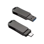 ⁦فلاش OTG دوّار (Swivel) بلون Gunmetal سعة 64GB USB 3.0 مع Type-C⁩ - الصورة ⁦6⁩
