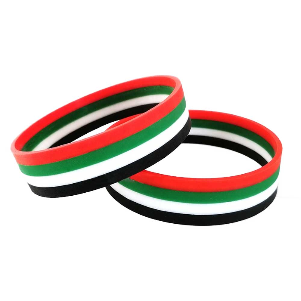 UAE-Flag-Wristbands-NDP-05-2.jpg أساور سيليكون بعلم الإمارات - الصورة 1
