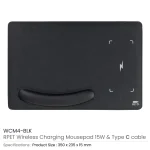 ⁦ماوس باد شحن لاسلكي RPET بقدرة 15W مع مسند للساعد – Type-C⁩ - الصورة ⁦3⁩