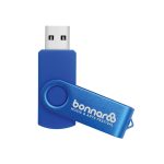⁦فلاش USB دوّار باللون الأزرق المطفي (Matt Blue Swivel USB Flash Drive)⁩ - الصورة ⁦2⁩