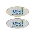 ⁦بادجات معدنية مسطحة بيضاوية⁩ - الصورة ⁦2⁩