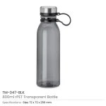 ⁦زجاجات شفافة من rPET سعة 800 مل مع غطاء ستانلس ستيل ومقبض حمل⁩ - الصورة ⁦7⁩