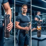 ⁦ستانلس ستيل زجاجات ماء في أسود مطفي, مزدوج الجدار, 620 مل⁩ - الصورة ⁦2⁩