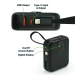 ⁦شحن سريع ديجيتال باوربانك 38.5و ويث مدمج تايب-سي اند ليغتنينج كابلي, 10000 ماه⁩ - الصورة ⁦5⁩