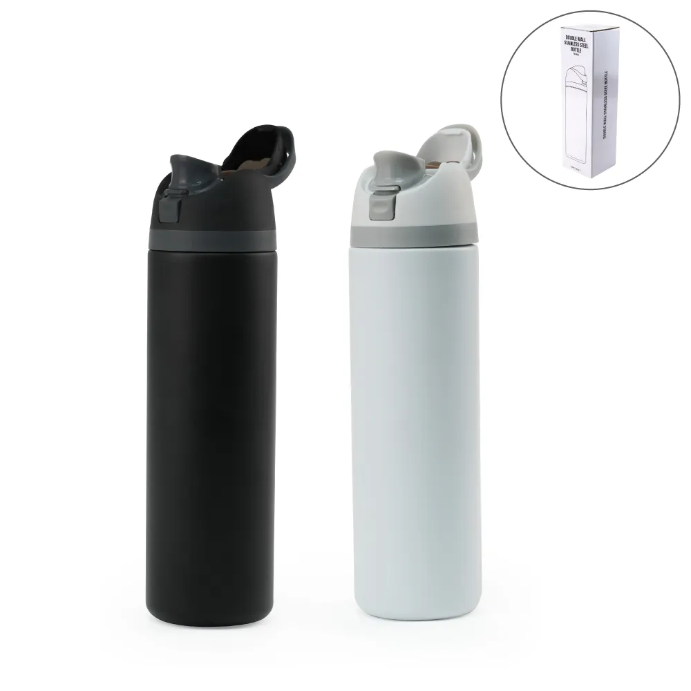 SS-Bottle-with-Straw-TM-063-Blank.webp زجاجات ستانلس ستيل مع شفّاطة وغطاء بزر ضغط — عزل فراغي مزدوج الجدار، 1 لتر - الصورة 1