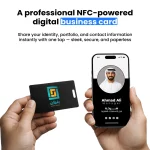 ⁦بطاقة تتبّع GPS بنمط Air Tag مضادّة للفقدان + بطاقة أعمال NFC رقمية — شحن لاسلكي⁩ - الصورة ⁦8⁩