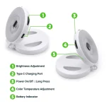 ⁦إضاءة رينغ لايت للصور بحجم الجيب مع MagSafe، LED ثنائي اللون، وتصميم قابل للطي 180°⁩ - الصورة ⁦6⁩