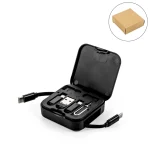 مجموعة كابلات شحن قابلة للسحب بغطاء علوي من الخيزران – شحن سريع 60 واط