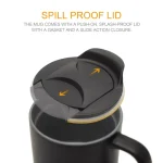 ⁦Ceramic Mugs with Lid and Cork Base 385 ml⁩ - الصورة ⁦11⁩