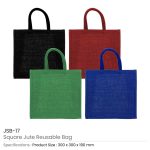 ⁦Reusable Square Jute Shopping Bags⁩ - الصورة ⁦3⁩