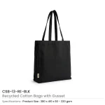 ⁦Recycled Cotton Tote Bags with Gusset 220 GSM⁩ - الصورة ⁦9⁩