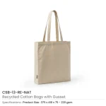 ⁦Recycled Cotton Tote Bags with Gusset 220 GSM⁩ - الصورة ⁦8⁩