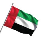 ⁦أعلام دولة الإمارات العربية المتحدة - قماش ساتان - مقاس 150 × 90 سم⁩ - الصورة ⁦3⁩